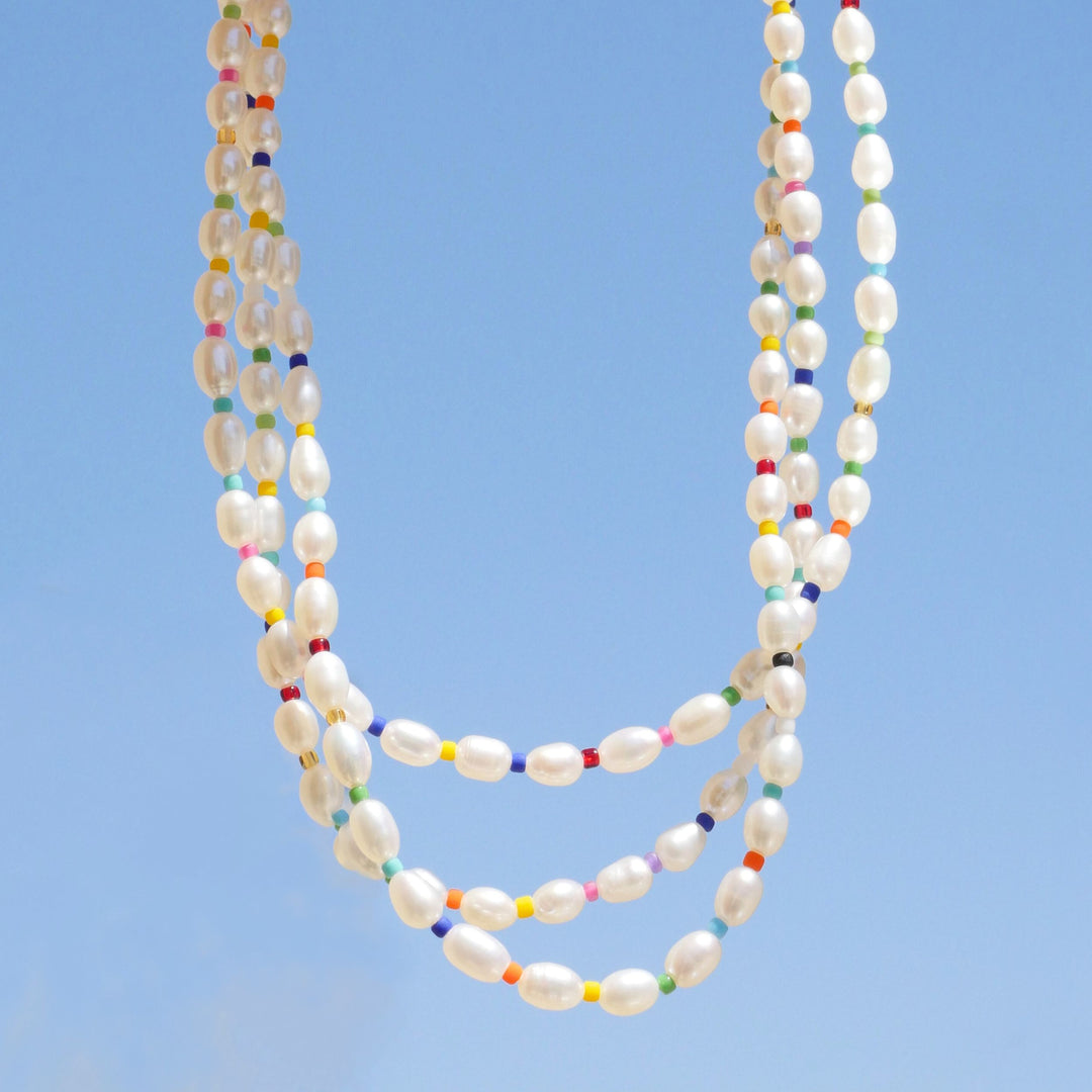 rainbow pearl necklace
