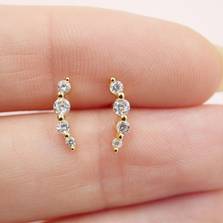 Crystal Climber Stud Earrings