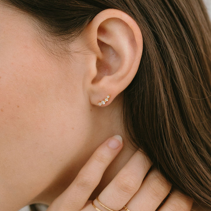 Crystal Climber Stud Earrings