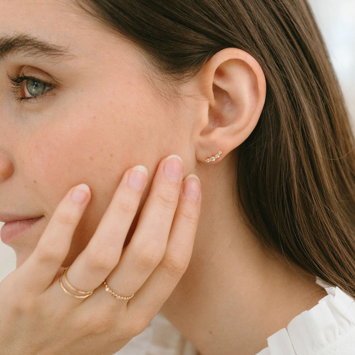 Crystal Climber Stud Earrings