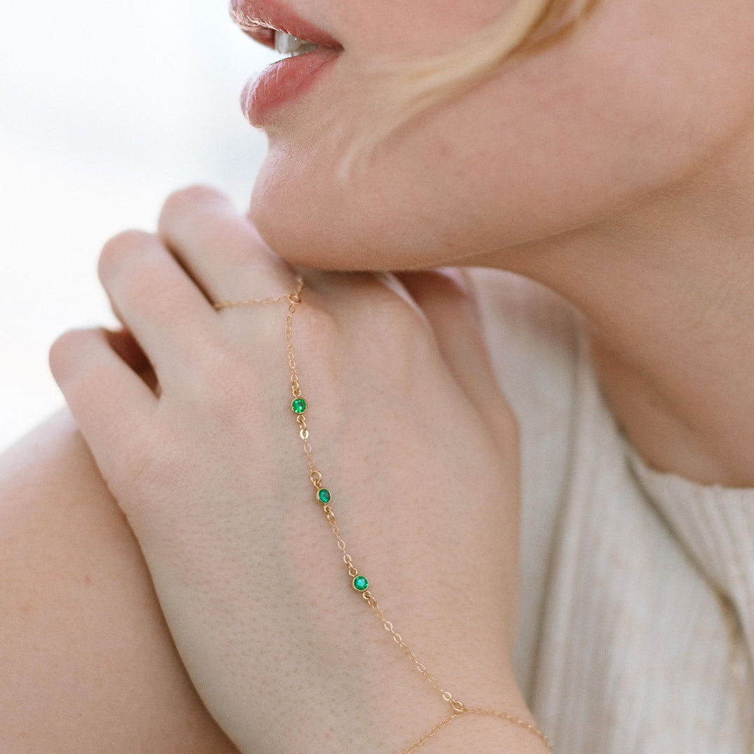 Gemstone Hand Chain Bracelet