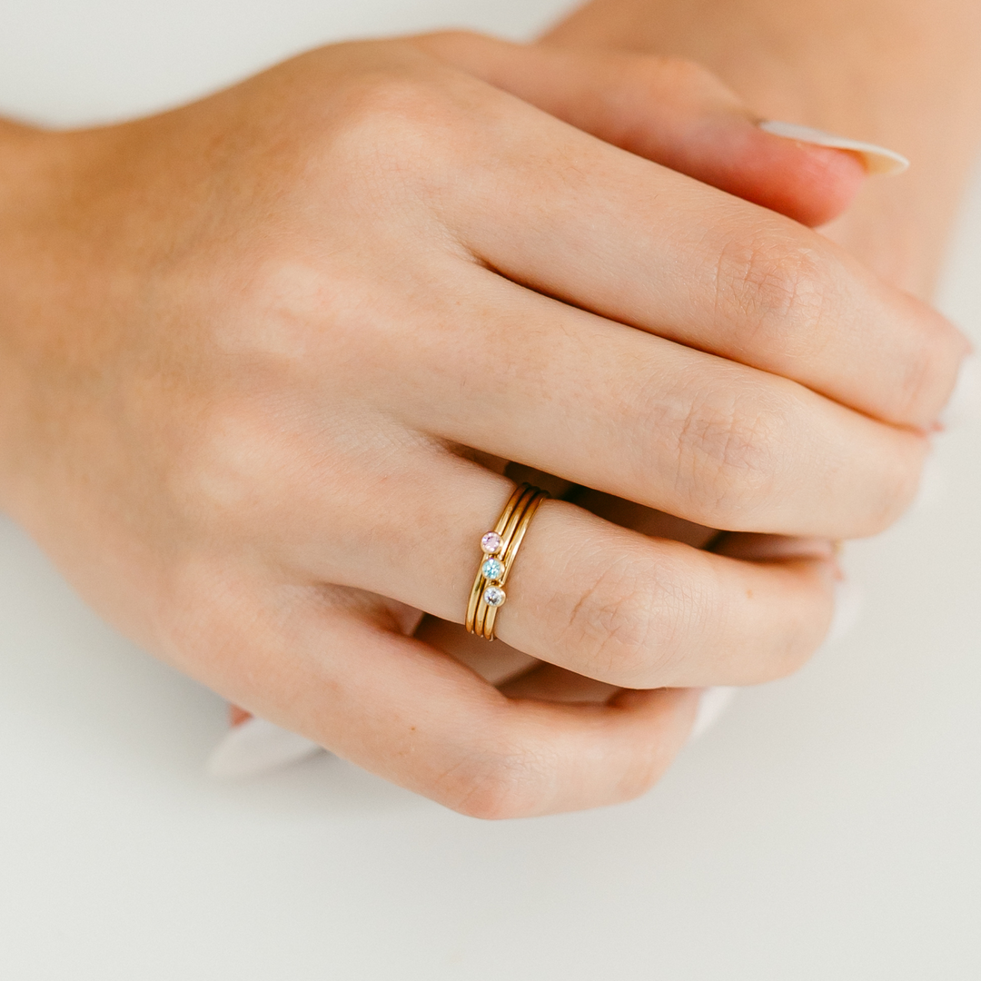 Gold Birthstone Stacking Ring