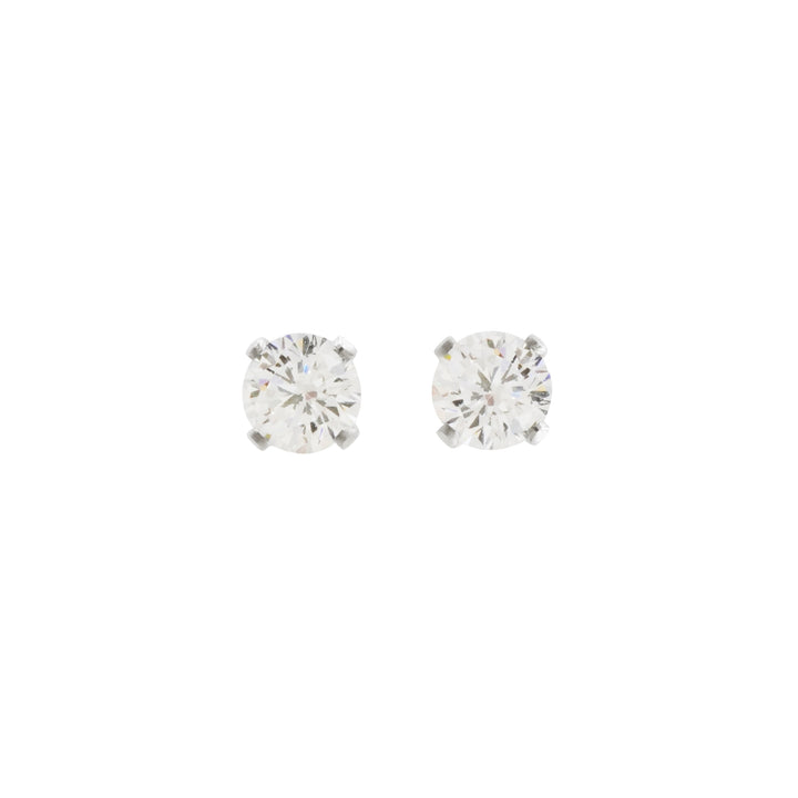 CZ Solitaire Stud Earrings