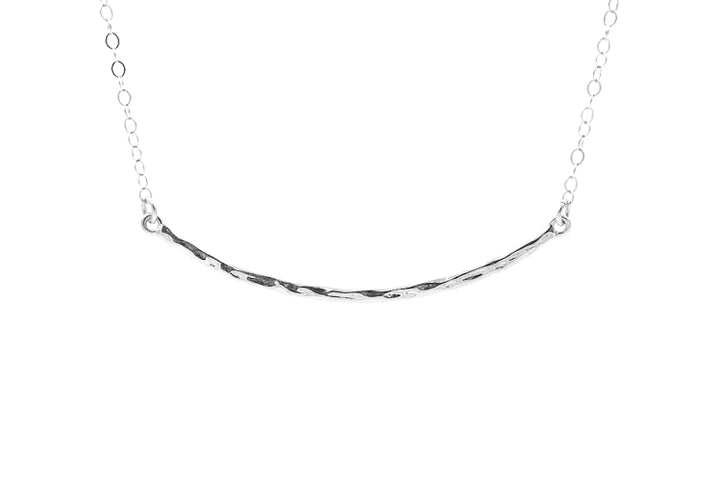 Hammered Curved Bar Necklace