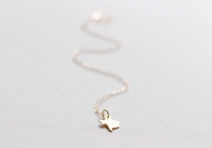 Tiny Gold Texas State Necklace