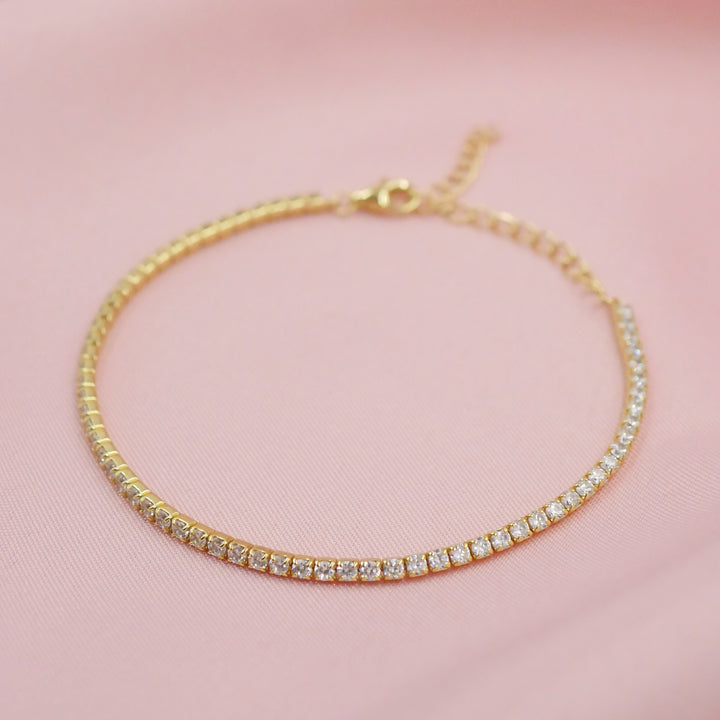 White Crystal Pave Tennis Bracelet