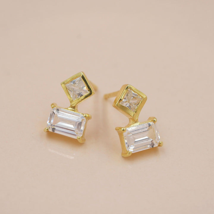 Crystal Baguette Studs