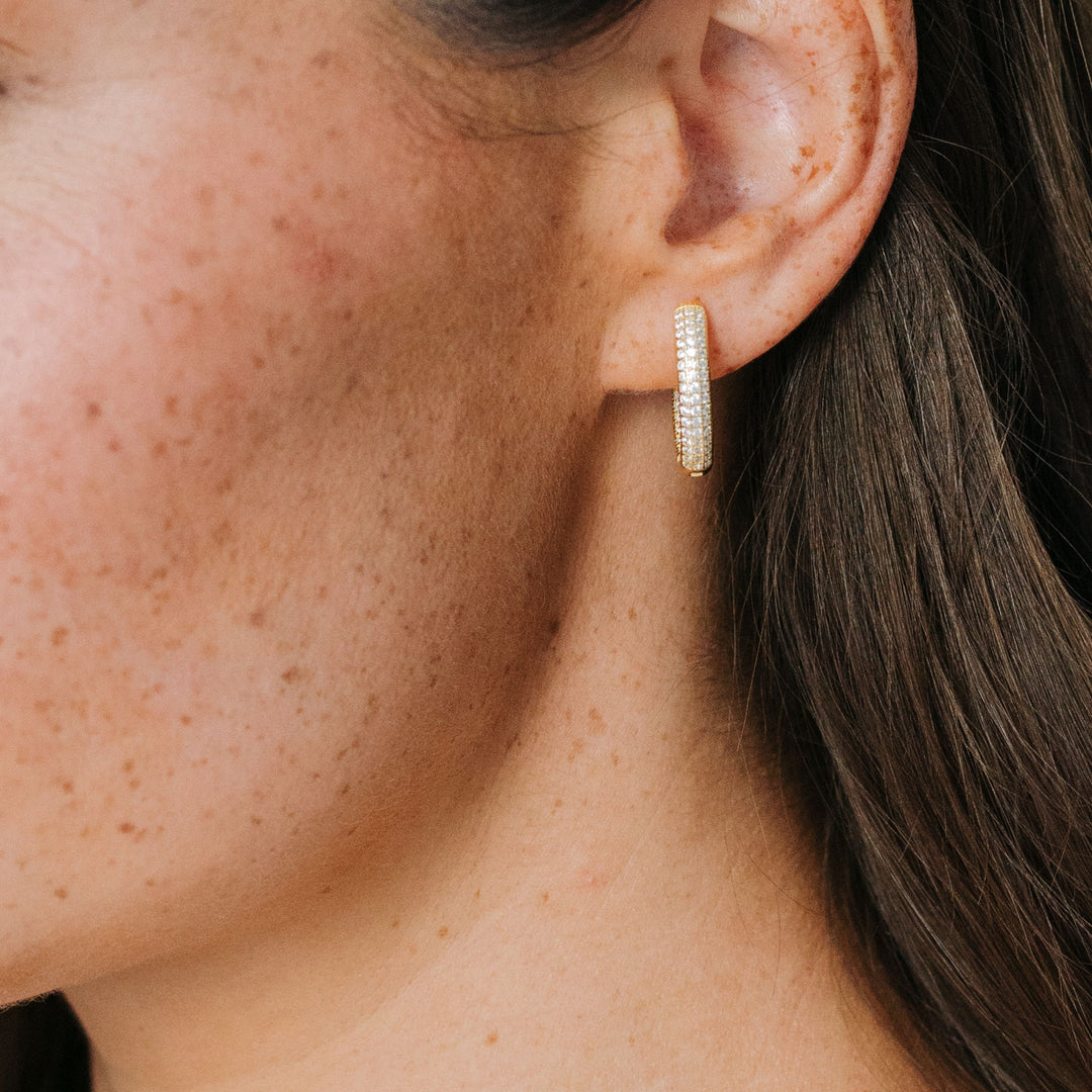 Pave Hoop Earrings