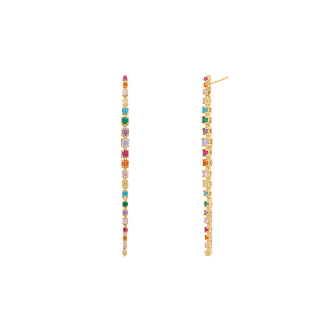 Rainbow Tennis Drop Earrings