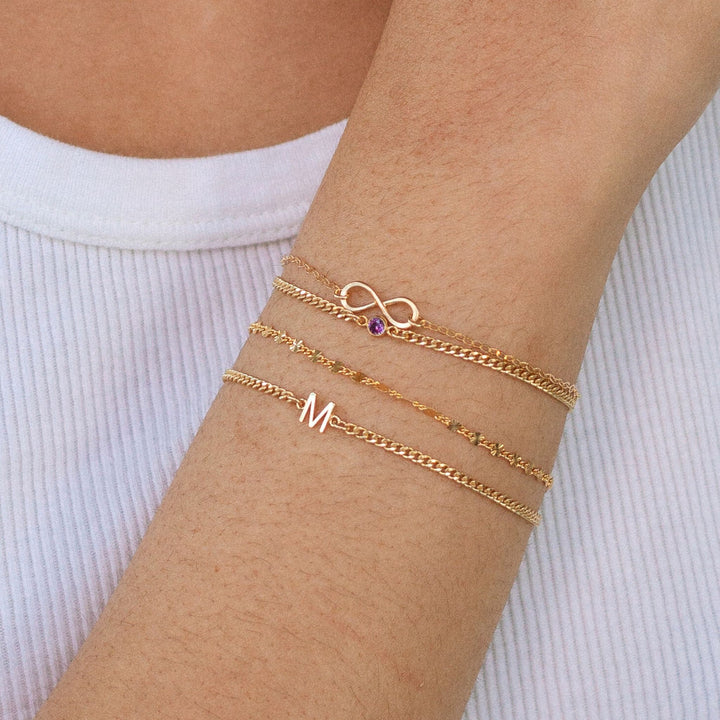 Dainty Sideways Initial Bracelet