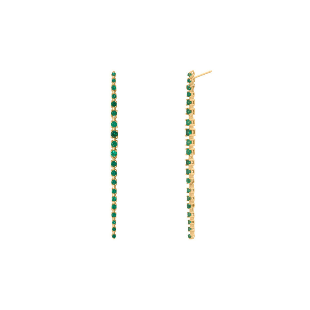 Emerald Tennis Drop Earrings