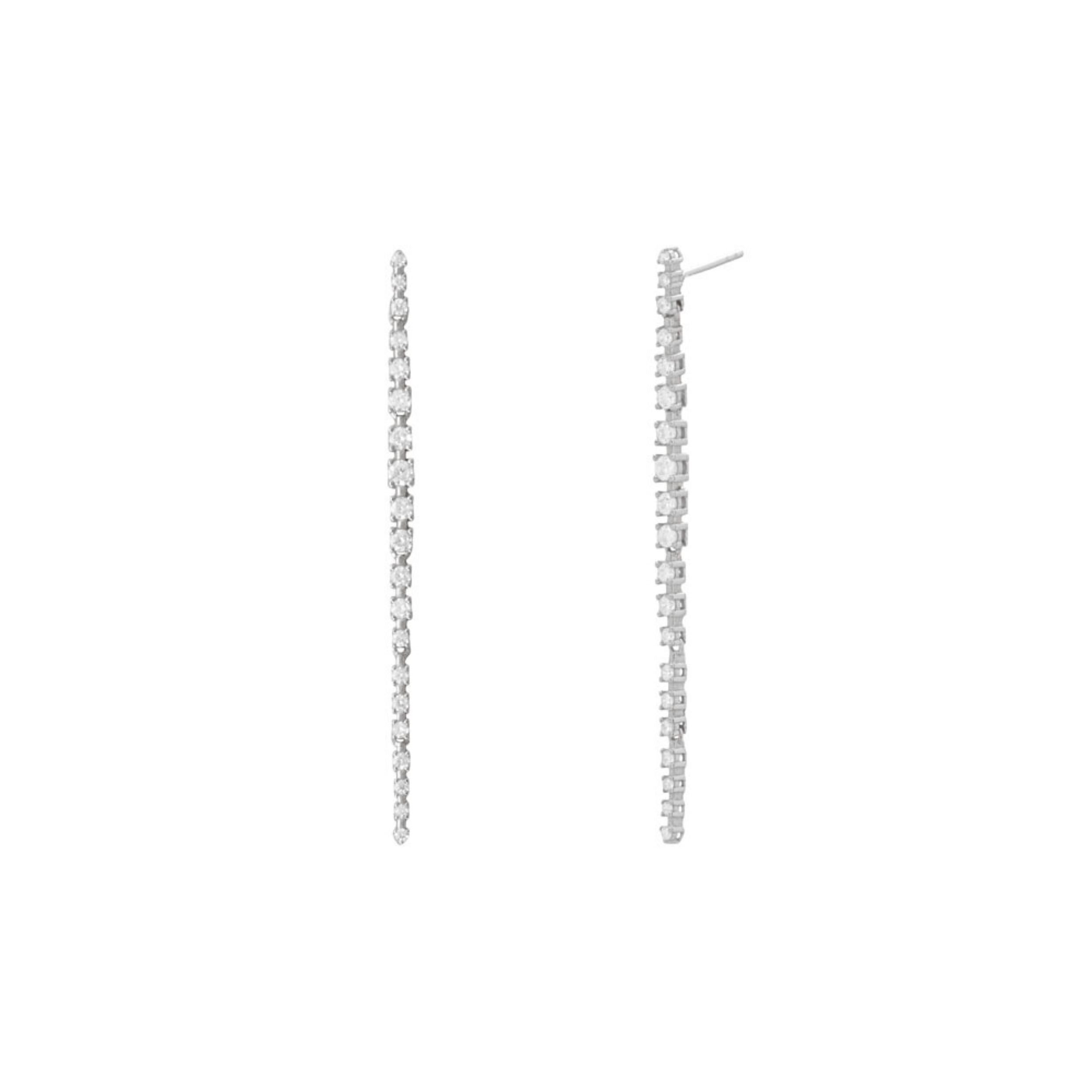 White Crystal Tennis Drop Earrings – Amanda Deer Jewelry