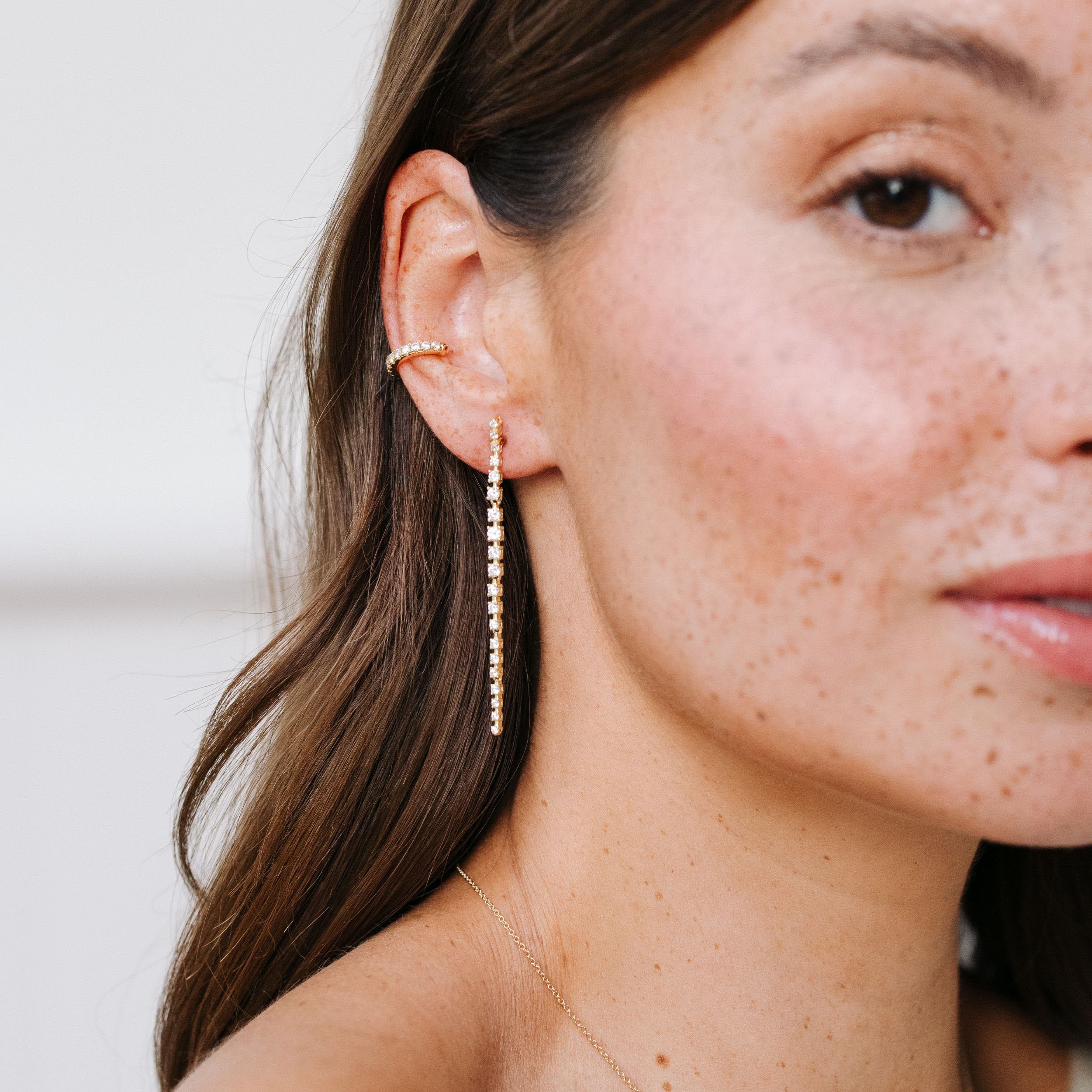White Crystal Tennis Drop Earrings – Amanda Deer Jewelry