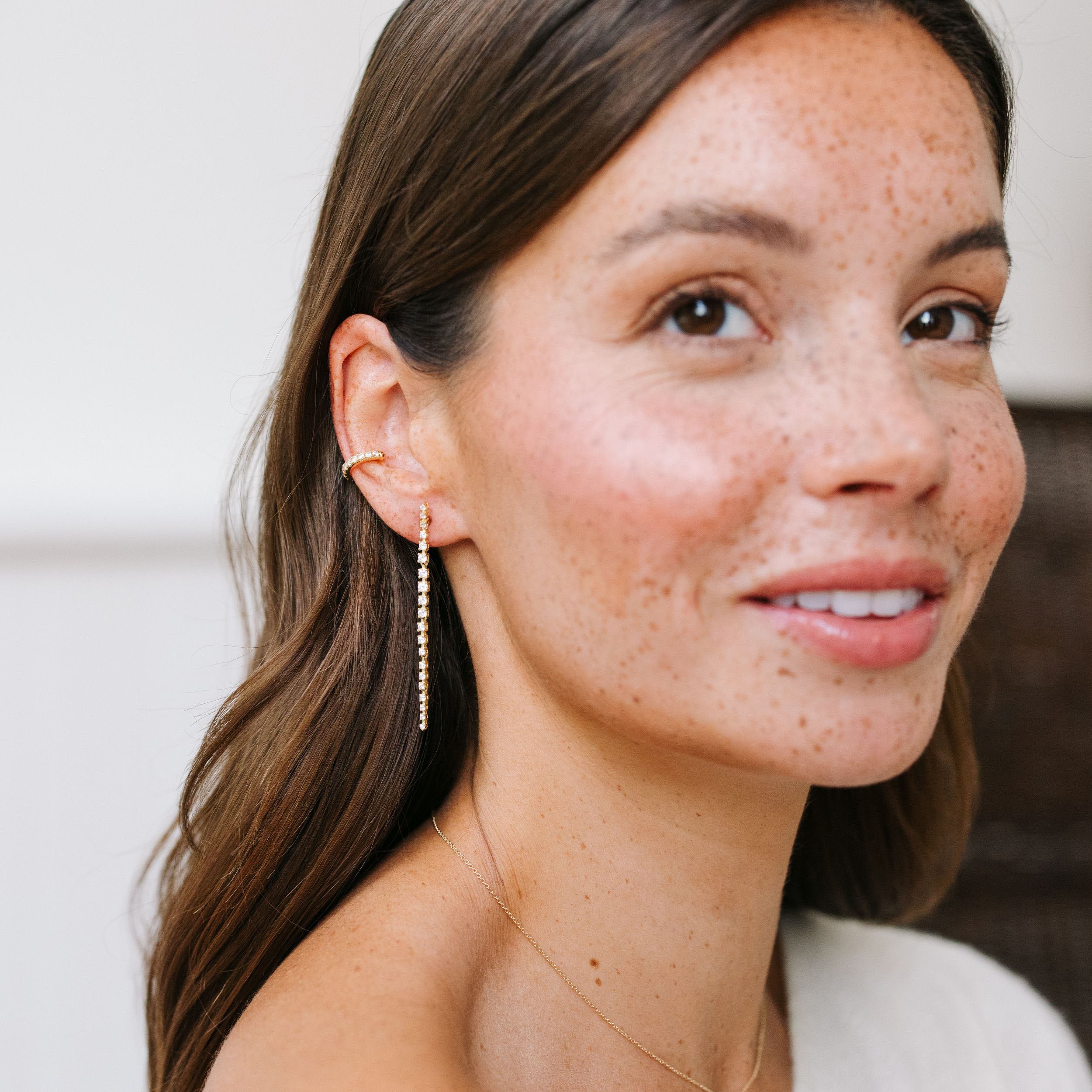White Crystal Tennis Drop Earrings – Amanda Deer Jewelry