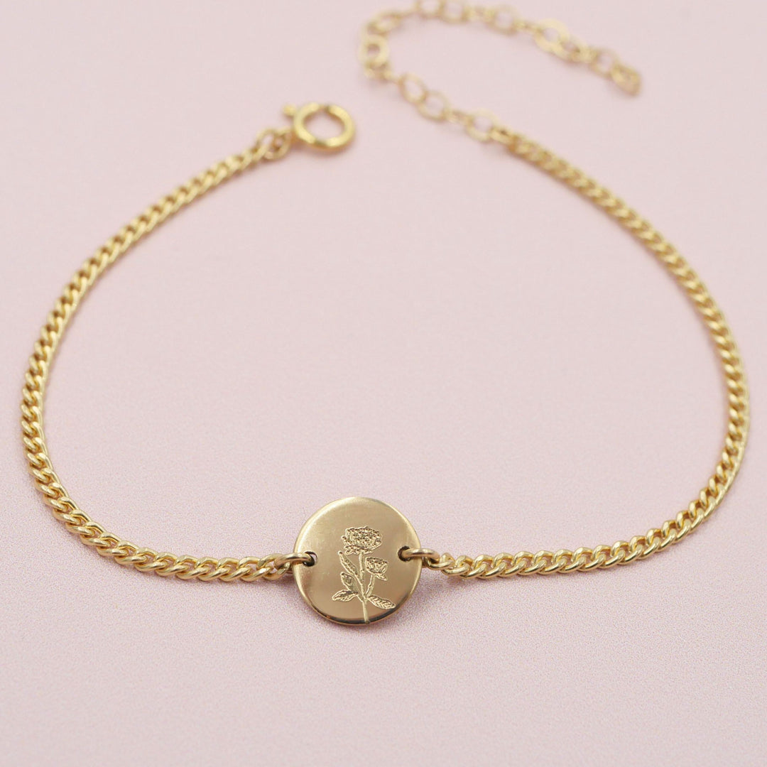 Birthflower Disc Bracelet