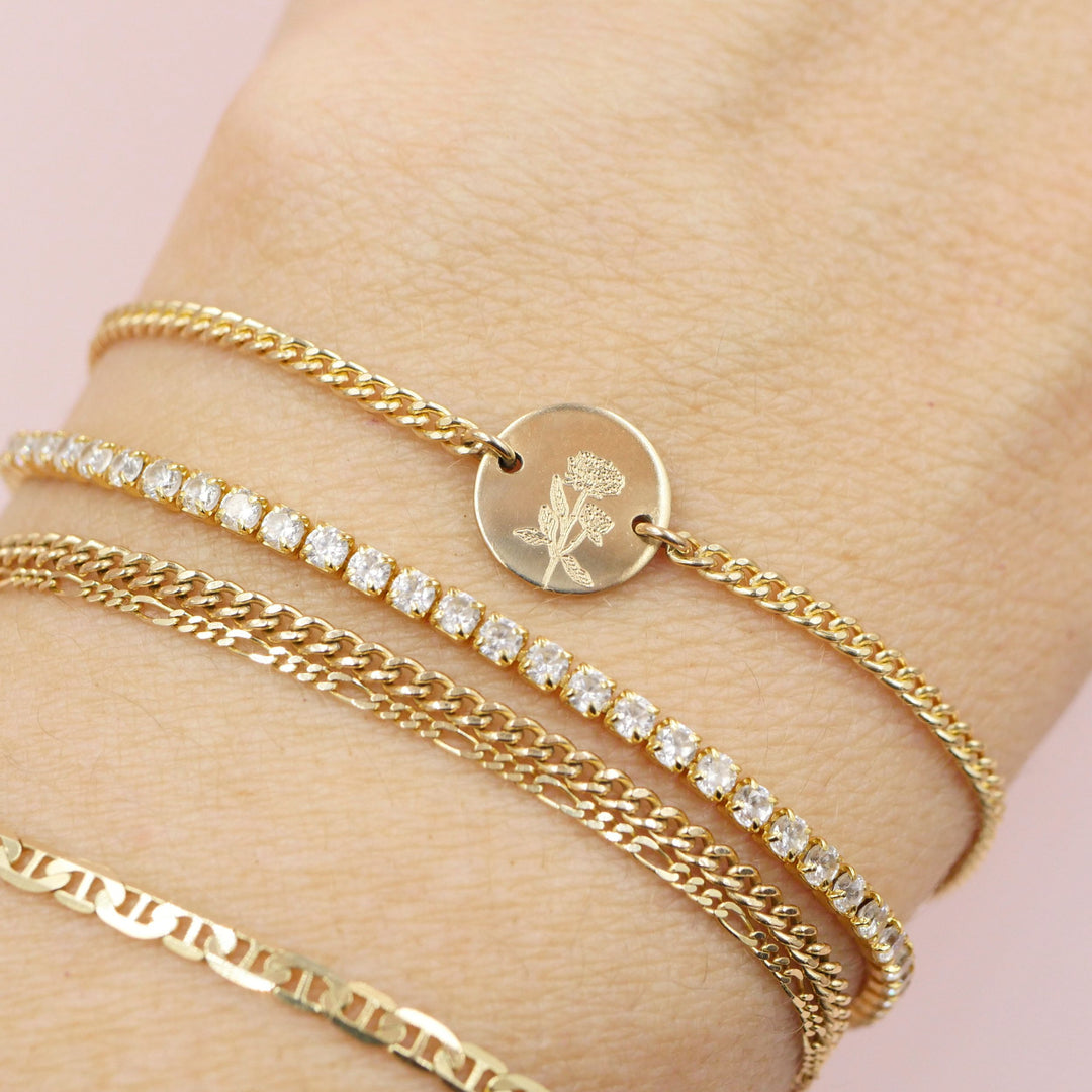 Birthflower Disc Bracelet