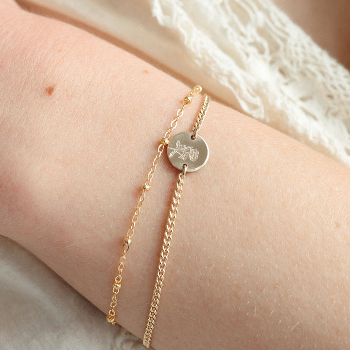 Birthflower Disc Bracelet