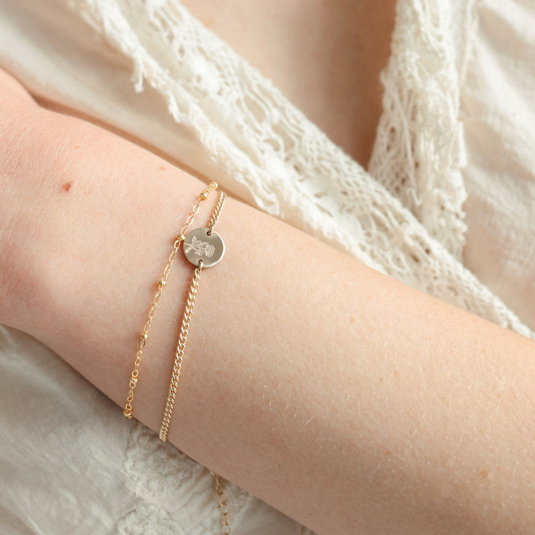 Birthflower Disc Bracelet