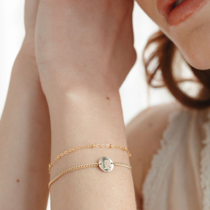 Birthflower Disc Bracelet