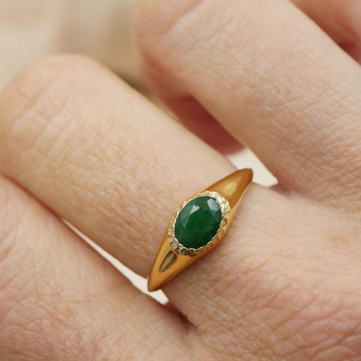 Emerald Gemstone Signet Ring