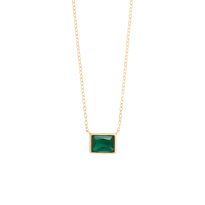 Emerald Baguette Necklace