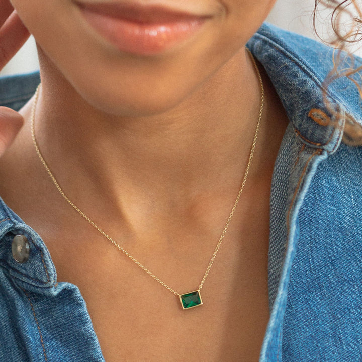Emerald Baguette Necklace