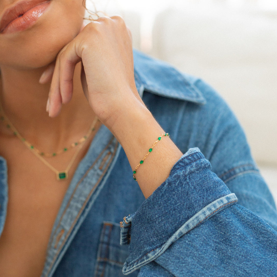 Emerald Beaded Bracelet