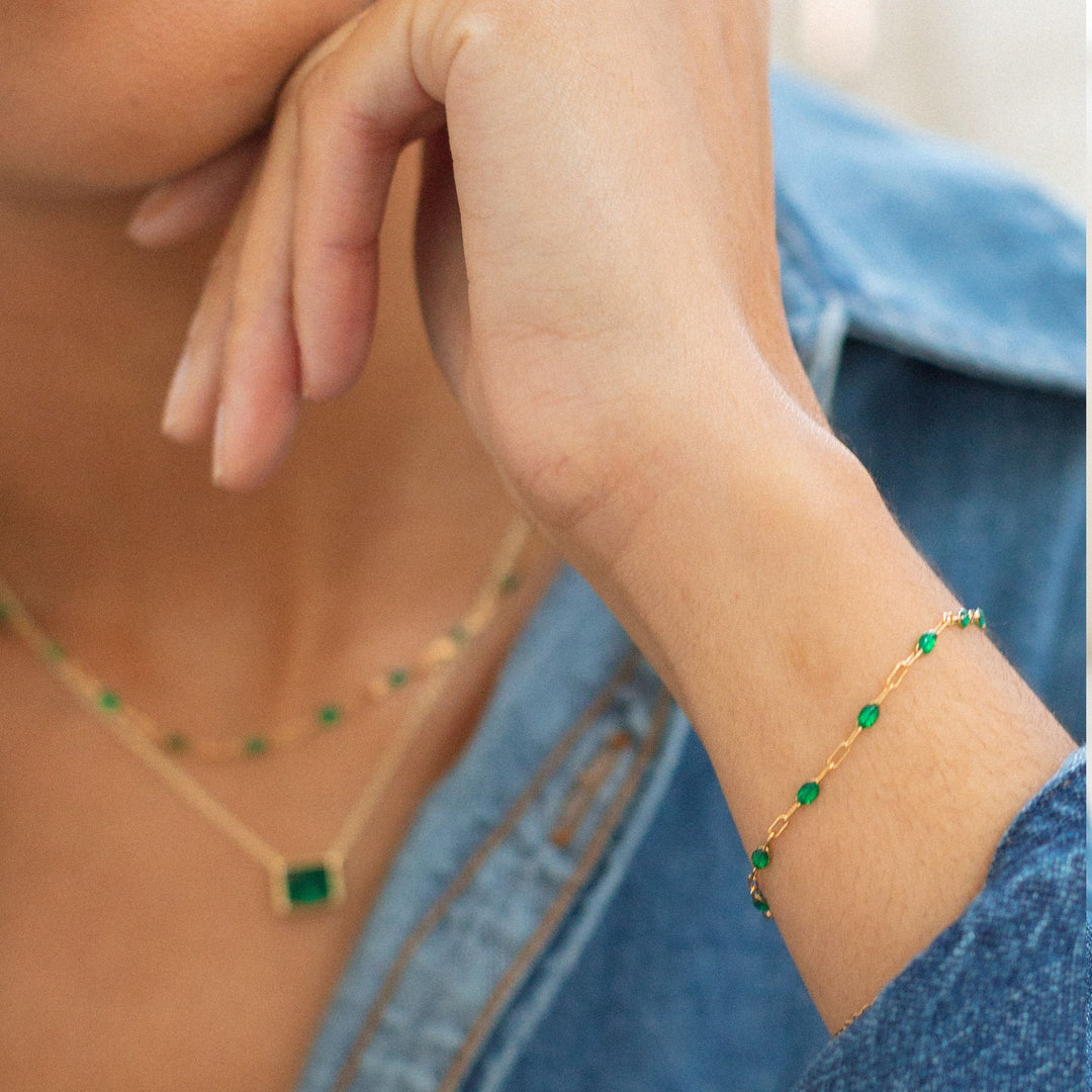 Emerald Beaded Bracelet