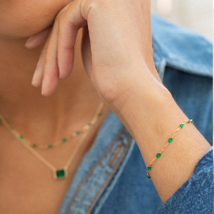 Emerald Beaded Bracelet