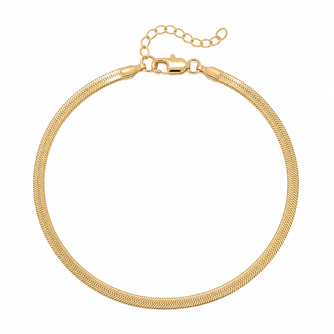 Gold Herringbone Anklet