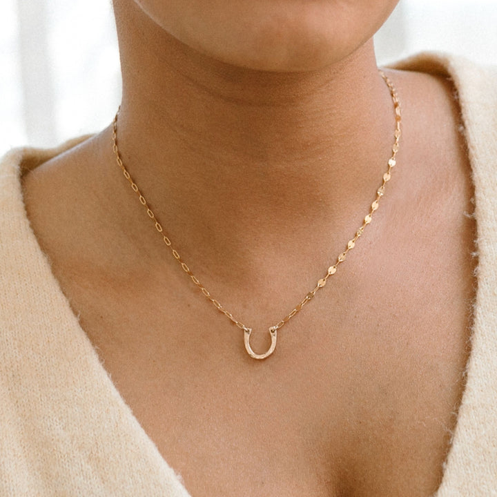 Hammered Horseshoe Necklace