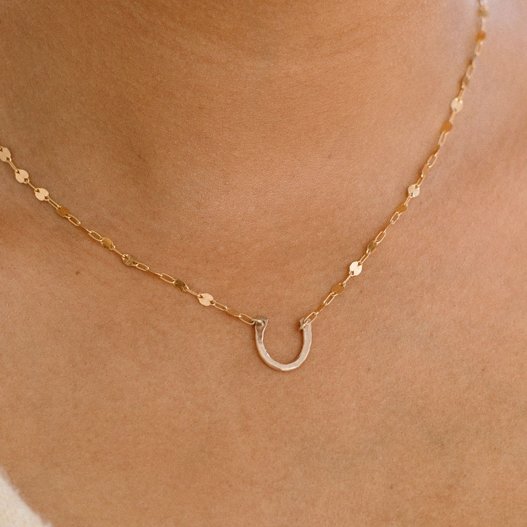 Hammered Horseshoe Necklace