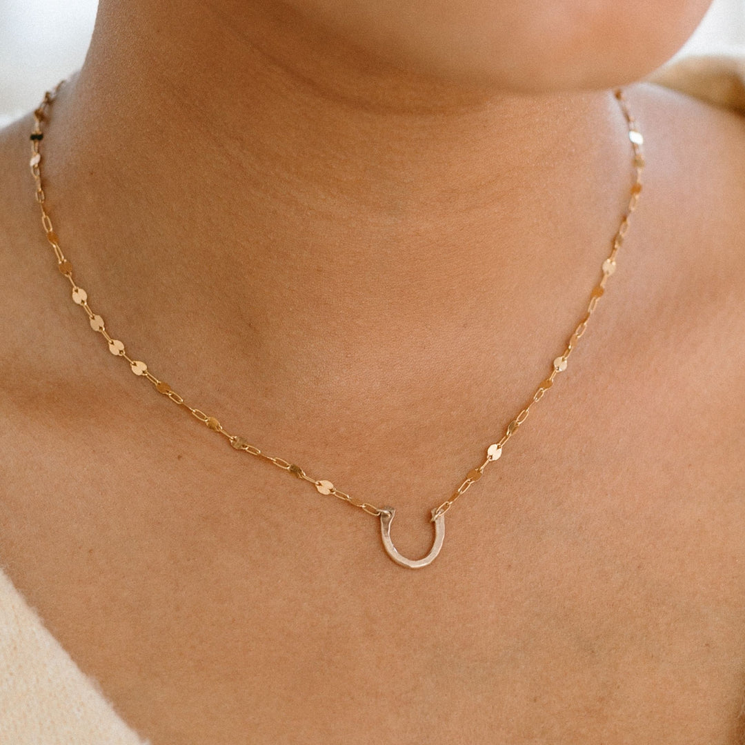 Hammered Horseshoe Necklace