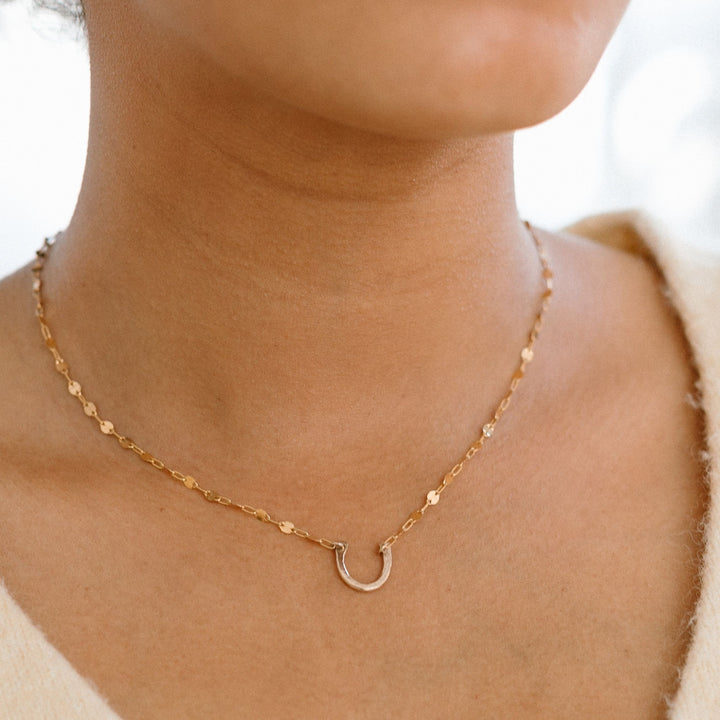 Hammered Horseshoe Necklace