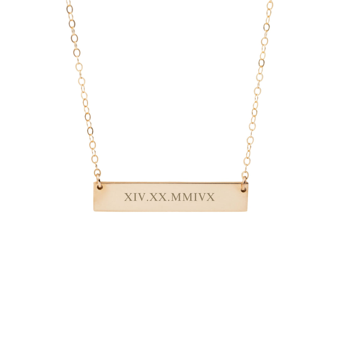 Roman Numeral Bar Necklace