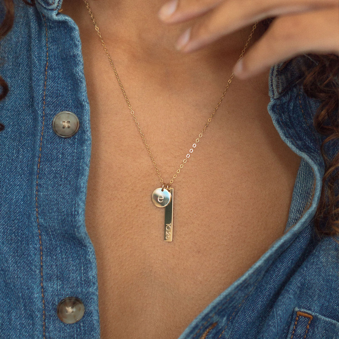 Bar and Disc Necklace