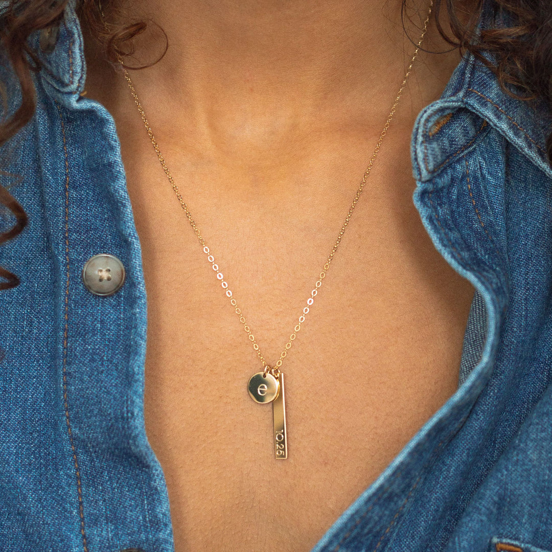 Bar and Disc Necklace