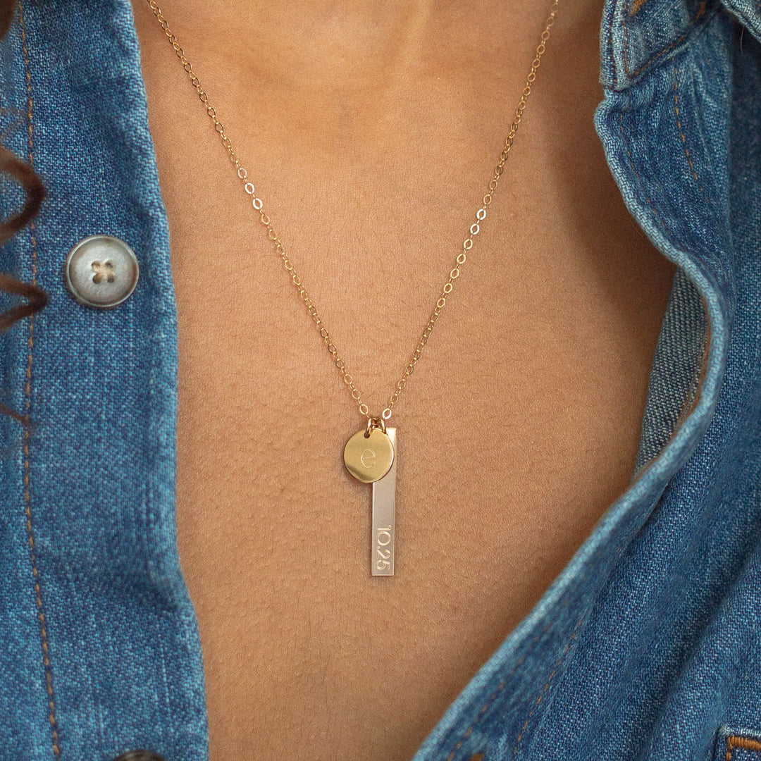 Bar and Disc Necklace