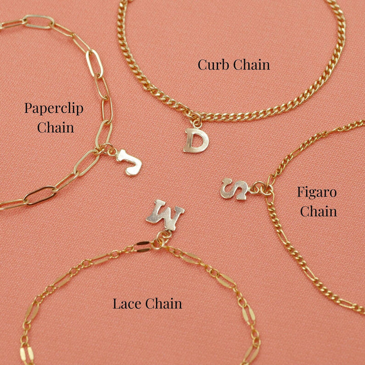 Mini Gold Initial Charm Bracelet