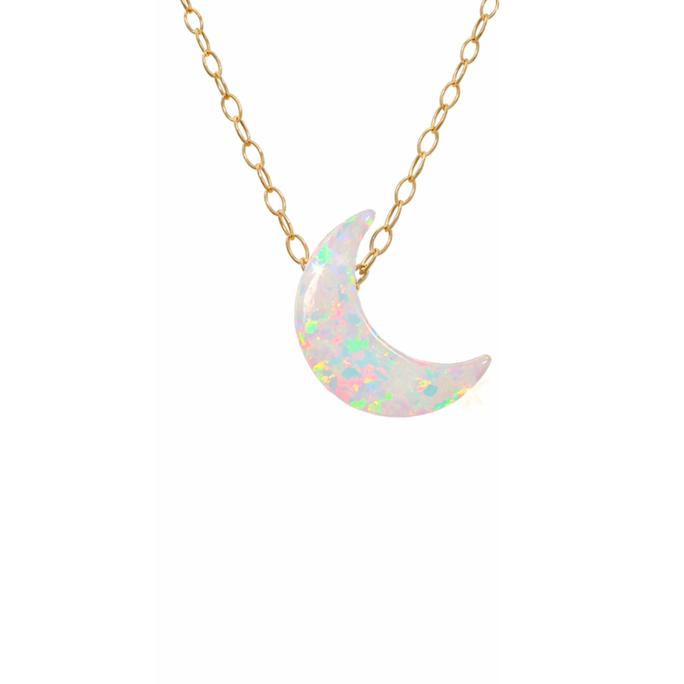 Opal Crescent Moon Necklace – Amanda Deer Jewelry
