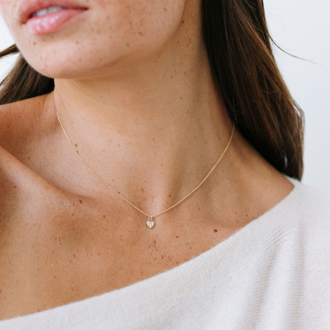 Diamond Pave Heart Necklace