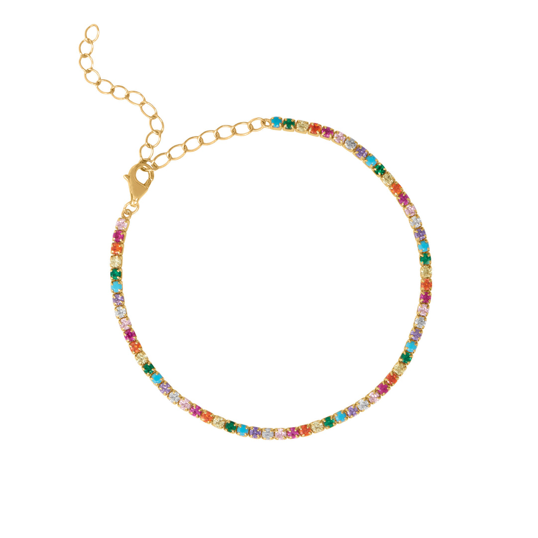 Rainbow Pave Tennis Bracelet