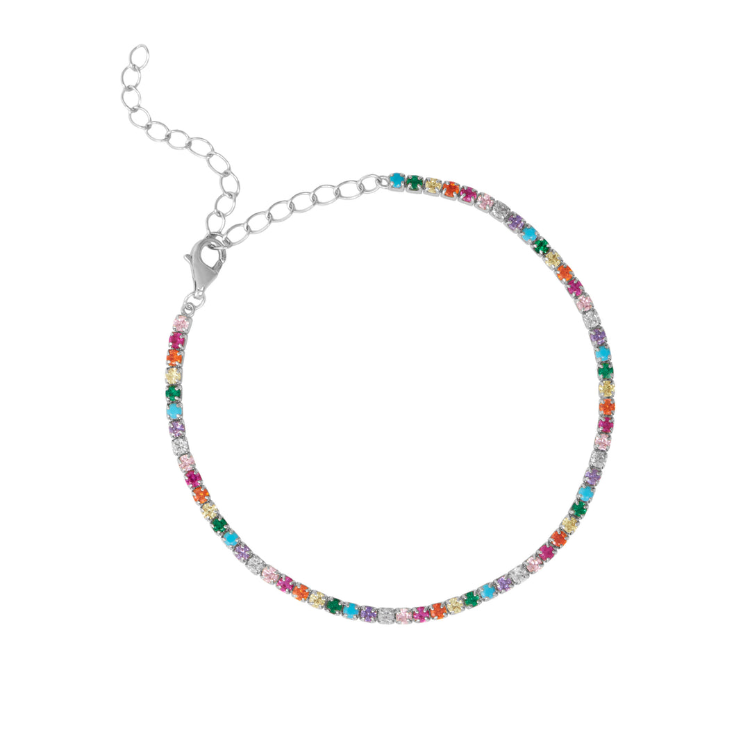 Rainbow Pave Tennis Bracelet