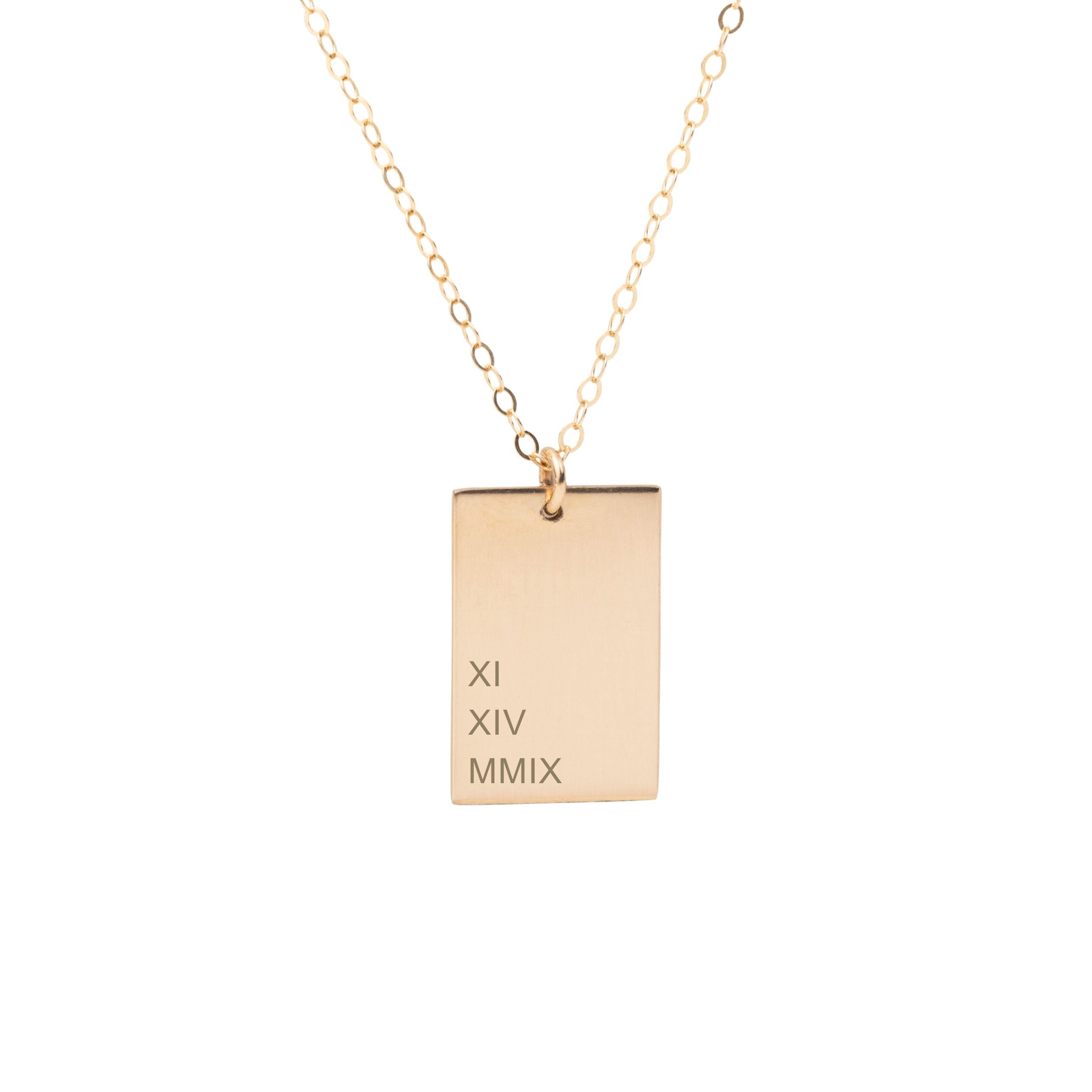 9kt Gold Small Open Rectangle Pendant Necklace – MoMuse