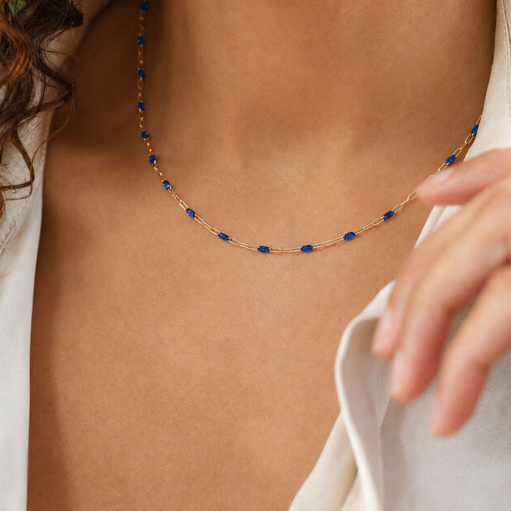Sapphire Beaded Necklace