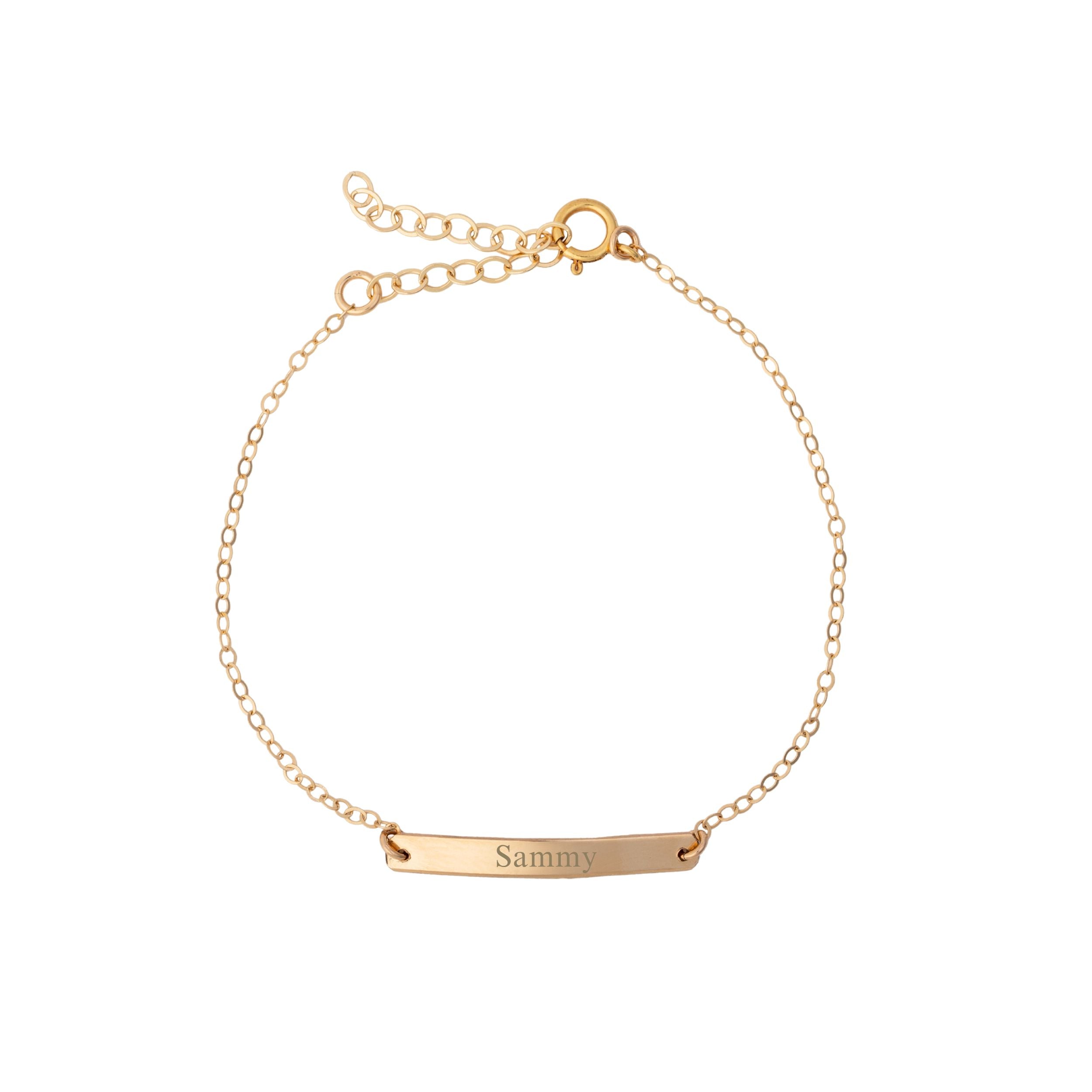 Gold Bar Bracelet - Bar Bracelet - Name Engraved Bracelet - GOLD - ROSEGOLD  - SILVER - Bridesmaid Jewelry - Nameplate Bracelet - Valentines Day