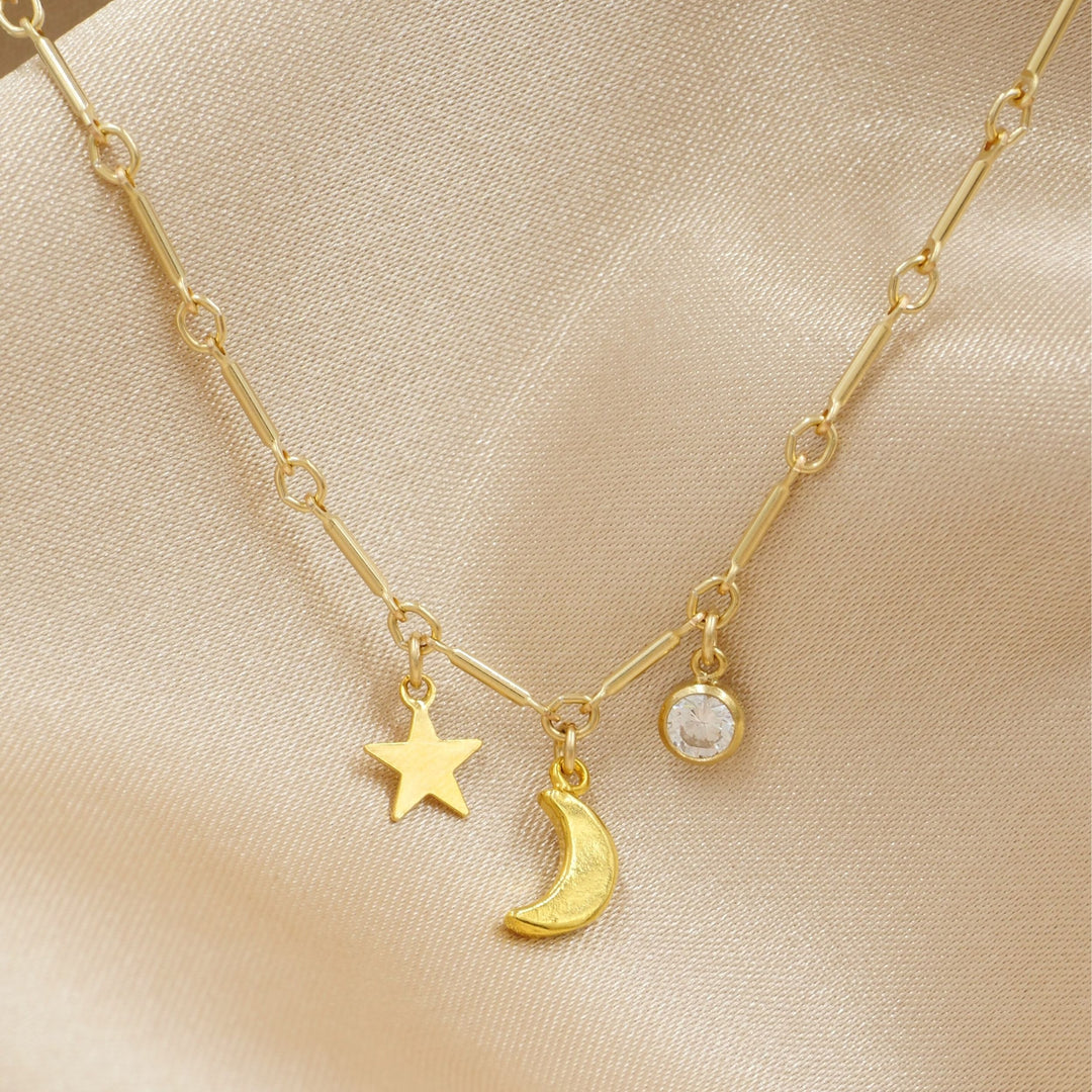Sun, Moon and Stars Necklace