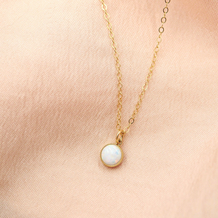 Opal Solitaire Necklace