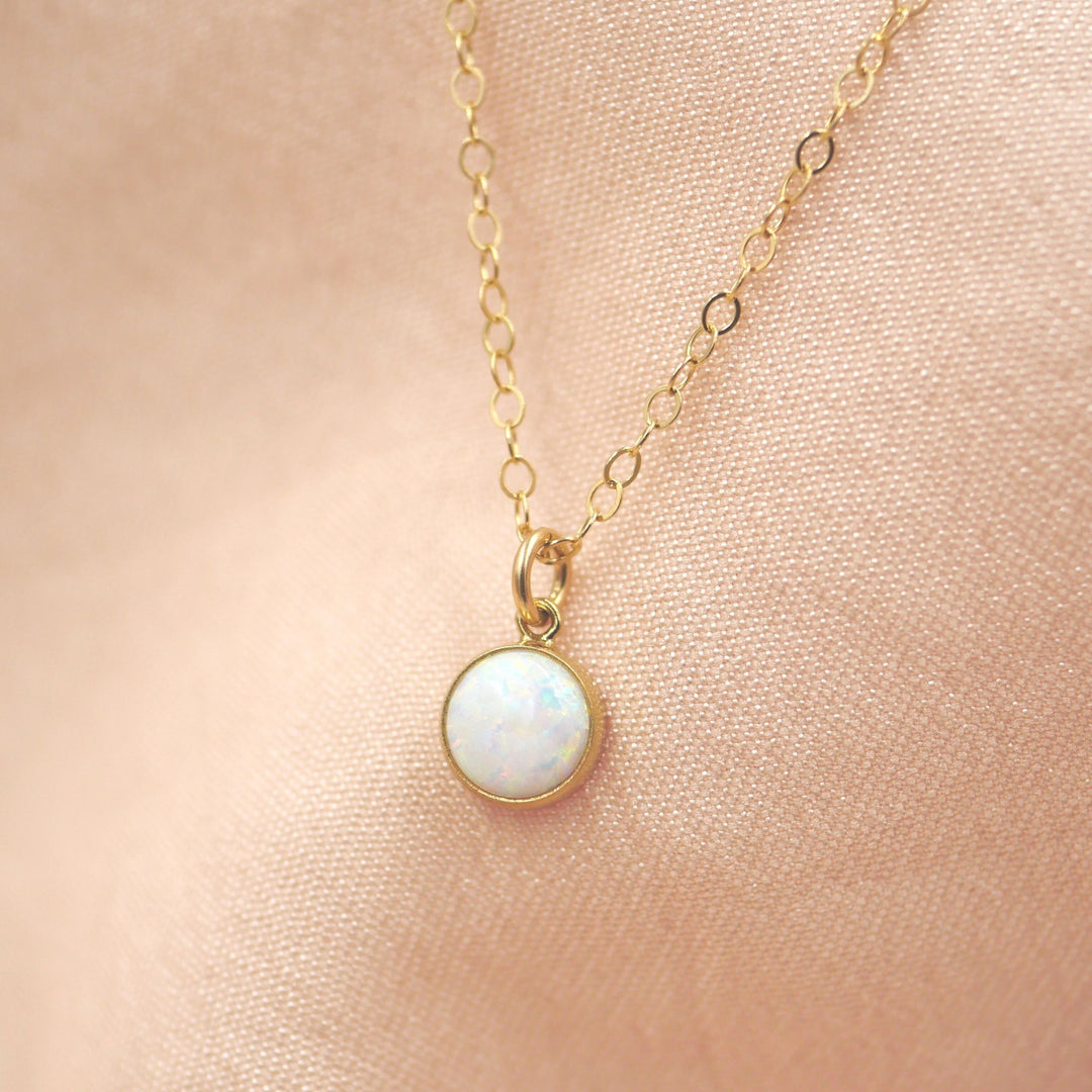 Opal Solitaire Necklace