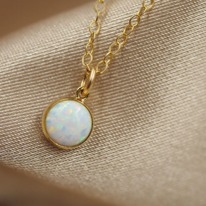 Opal Solitaire Necklace